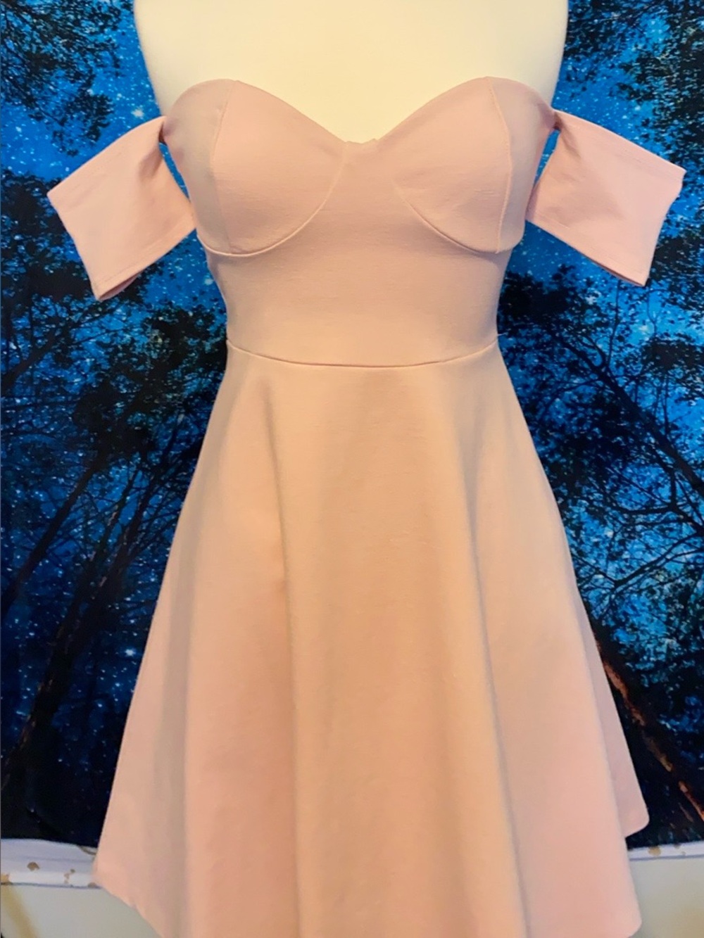 Lulu's Blush Pink Off-Shoulder Sweetheart Mini Dress - Picture 6 of 7